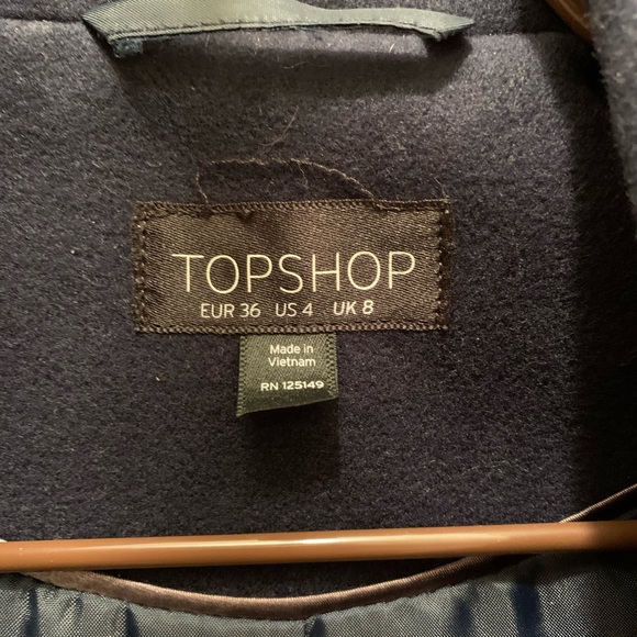 Topshop Navy Blue Coat - Picture 5 of 6
